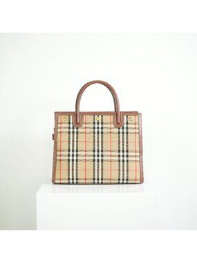 Burberry Tile Vintage Check Small Top Handle Tote